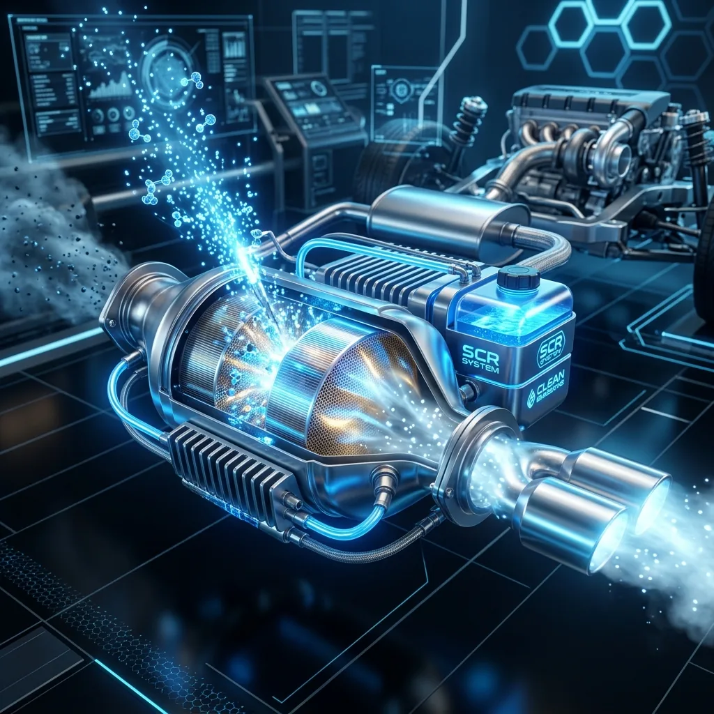 SCR sistemi ve AdBlue akışını gösteren şema